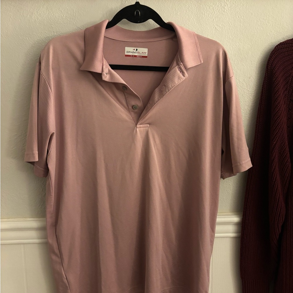Grand Slam Men's Light Pink Polo Shirt